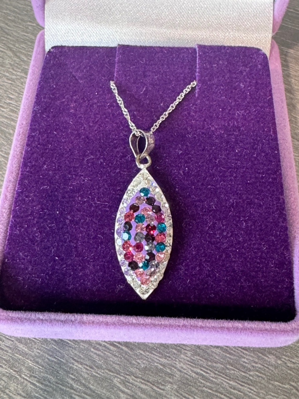 NIB Silver Sensations by Robinson & Stirling Sterling & Multi Crystal Pendant